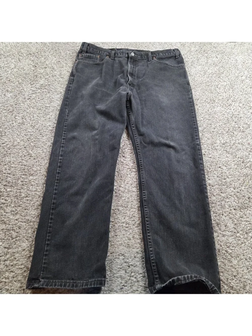 Vintage Levis Jeans Mens 40x30 Regular Straight Denim Black 505 Dark Wash